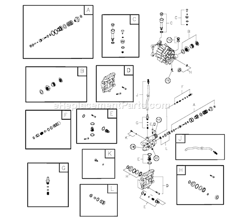 Page B Diagram and Parts List for 020220-0  Briggs and Stratton Pressure Washer